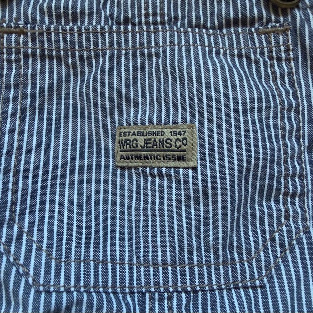 Wrangler Baby Overalls 12M Striped Shortalls 100% Cotton Casual Western Summer - Picture 4 of 6